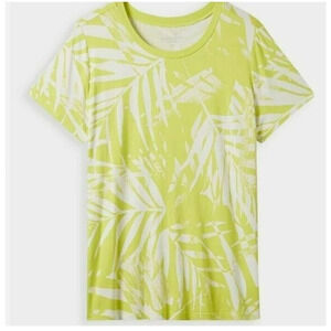 NWOT Torrid Plus Super Soft Knit T-Shirt Tropical Palm Lime Punch Crew Top 2X